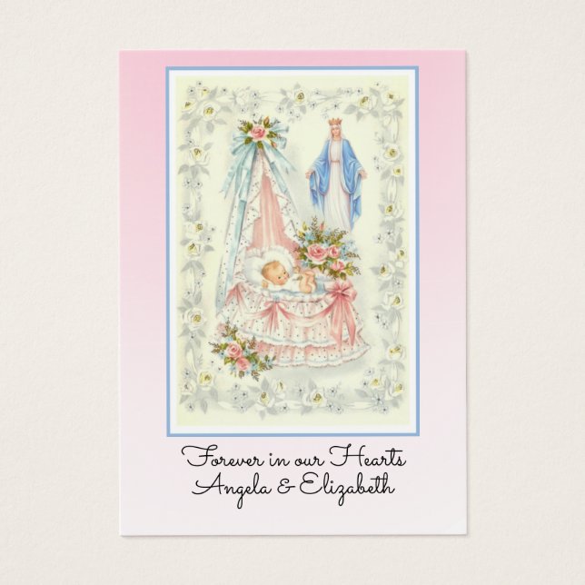 Carte Sainte Funéraire pour Jumeaux Bébés - (Devant)