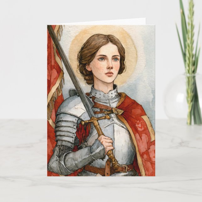 Carte Sainte Jeanne d'Arc en armure (Devant)