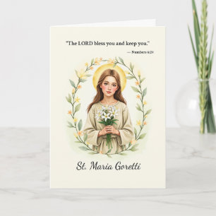 Carte Sainte Maria Goretti Paix et Bénédictions de Dieu