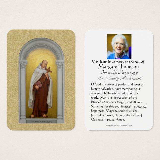 Carte Sainte Mémorial Funéraire St. Jean de la Cro (Devant & derrière)