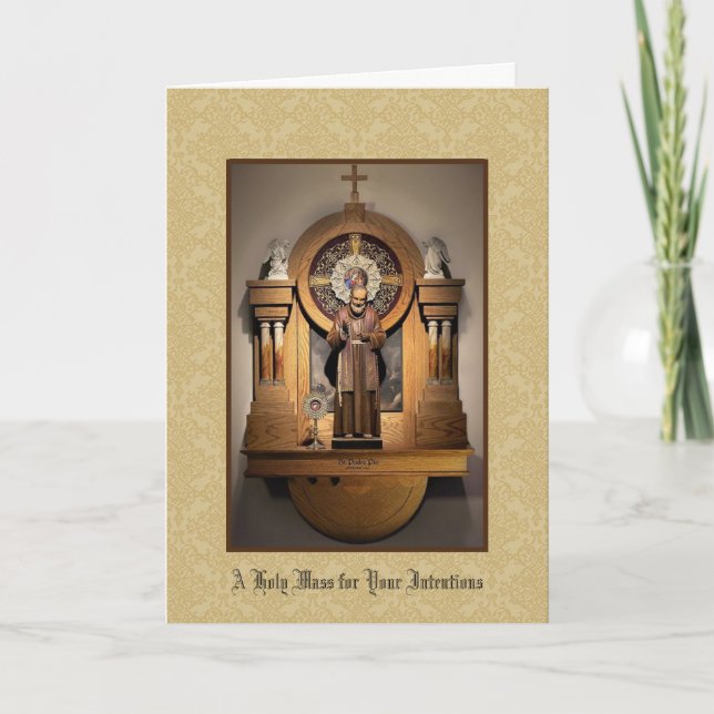 Carte Sainte Messe Offrant Saint Padre Pio (Devant)