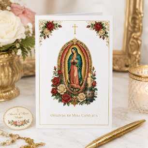 Carte Sainte Offrande de Messe espagnole Guadalupe
