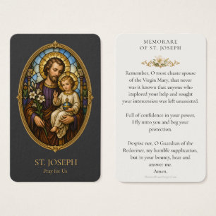 Carte Sainte Prière Memorare de Saint Joseph