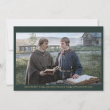 Carte Sainte | Saint Alcuin avec Charlemagne