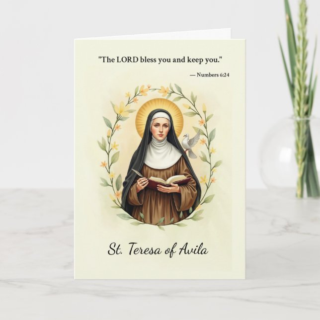 Carte Sainte Thérèse d'Avila que la paix et les bénédict (Devant)