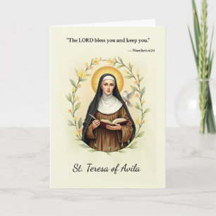 Carte Sainte Thérèse d'Avila que la paix et les bénédict
