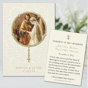 Carte Sainte Traditionnelle de Mariage Catholique