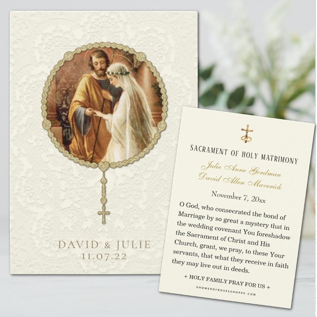 Carte Sainte Traditionnelle de Mariage Catholique (Créateur téléchargé)