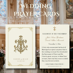 Carte Sainte Vierge Mariage Ivoire et Or
