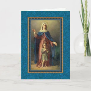 Carte Sainte Vierge Marie avec Christ Enfant catholique