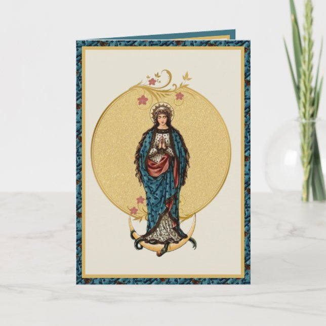 Carte Sainte Vierge Marie Mère Catholique Religieuse (Devant)