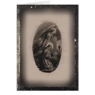 Carte sainte vierge vintage l'agonie dans le