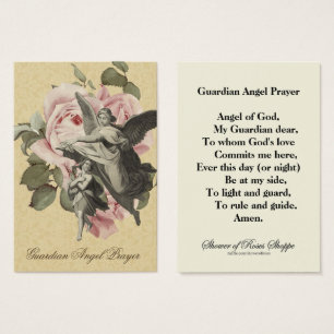 Carte Sainte Vintage de Prière de l'Ange Gardien R