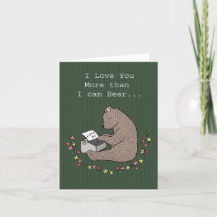 Carte Saisie d'ours Je t'aime Mignonne Anniversaire Sain