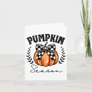 Carte Saison citrouille Coquette Citrouille Bow Hallowee