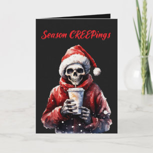 Carte Saison Creeping Squelette de Noël