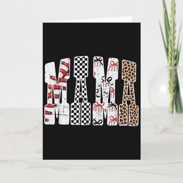 Carte Saison de baseball maman Joyeux jour de match Tend (Devant)