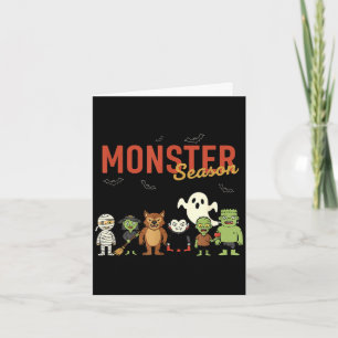 Carte Saison de monstres halloween personnages de monstr