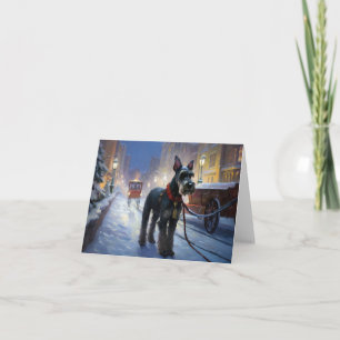 Carte Saison de Noël des Schnauzer miniatures