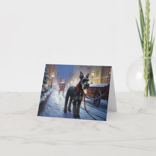 Carte Saison de Noël des Schnauzer miniatures (Devant)