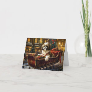 Carte Saison de Noël Shih Tzu