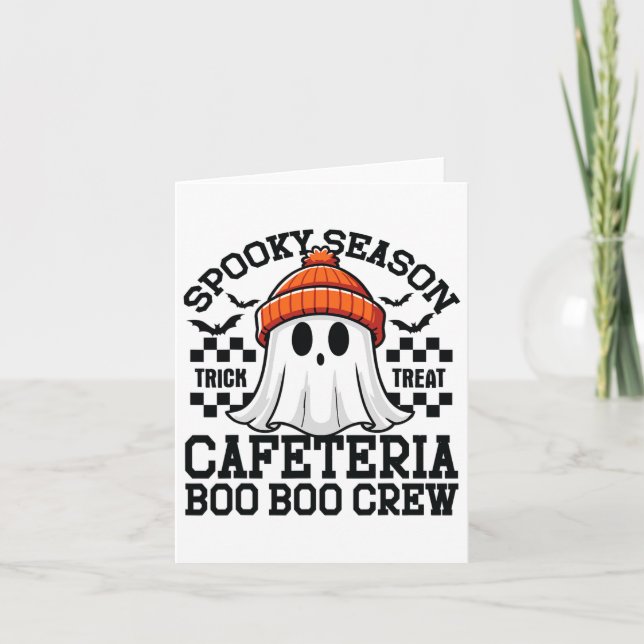 Carte Saison éffrayante A Cafétéria Boo Crew Enseignant  (Devant)