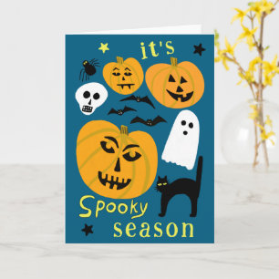 Carte Saison éffrayante Citrouilles Ghost Bat HAPPY HALL