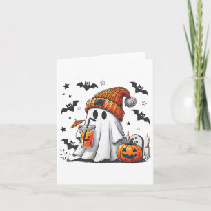 Carte Saison épicée citrouille mignonne Ghost