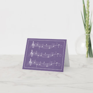 Carte Saison musicale du White Scrolled Music on Purple 