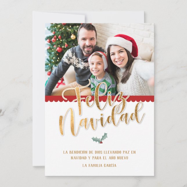 Carte saisonnière de Feliz Navidad (Devant)