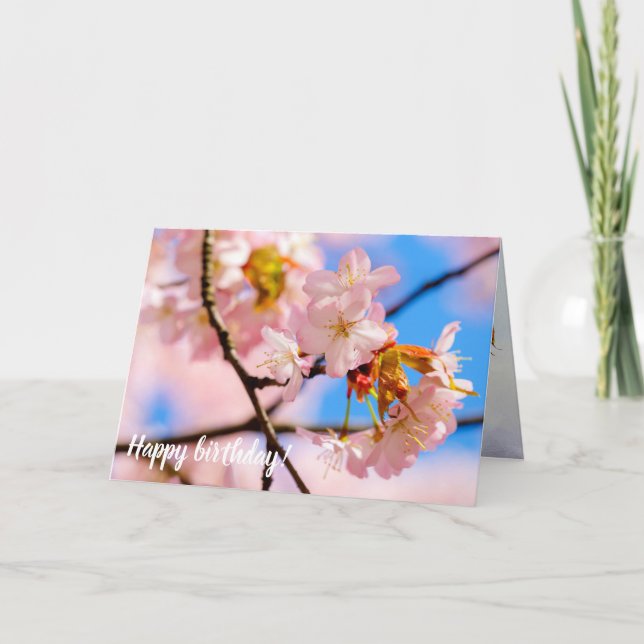 Carte Sakura Rose Fleurs Lors D'Une Chaleureuse Journée  (Devant)