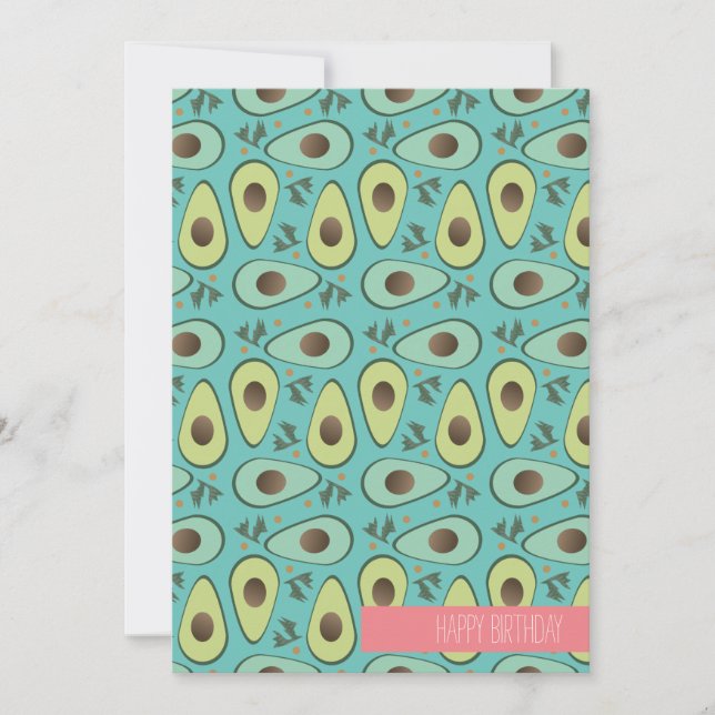 Carte Salade d'avocat et de coriandre motif (Devant)