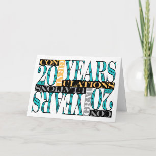 Carte Salaire 20e anniversaire Félicitations Mosaic