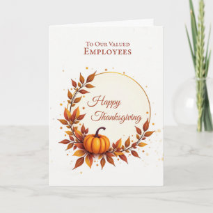 Carte Salariés Thanksgiving Appréciation Citrouille mode