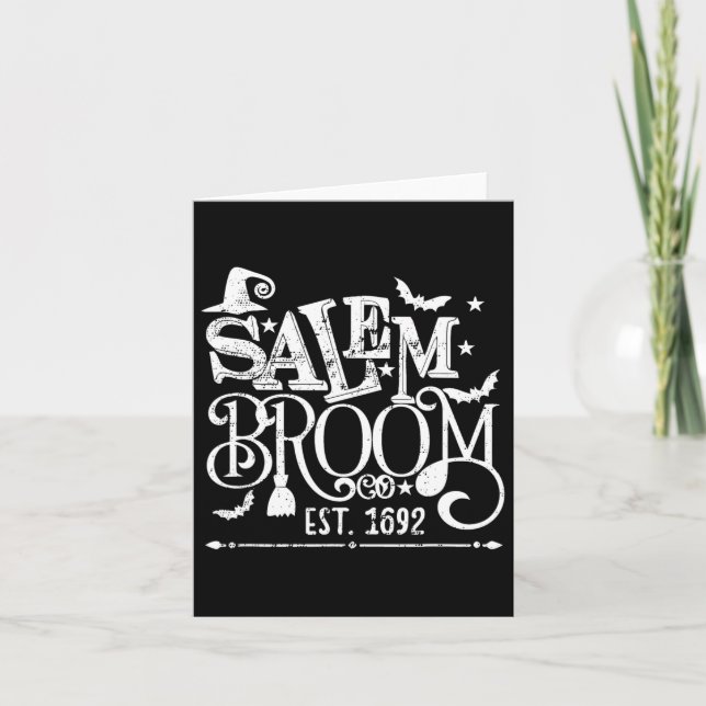 Carte Salem Broom Co Est 1692 Fun Halloween Witch Dit (Devant)