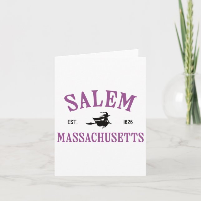 Carte Salem Machusetts Sorcière Flying Broomstick Hallow (Devant)