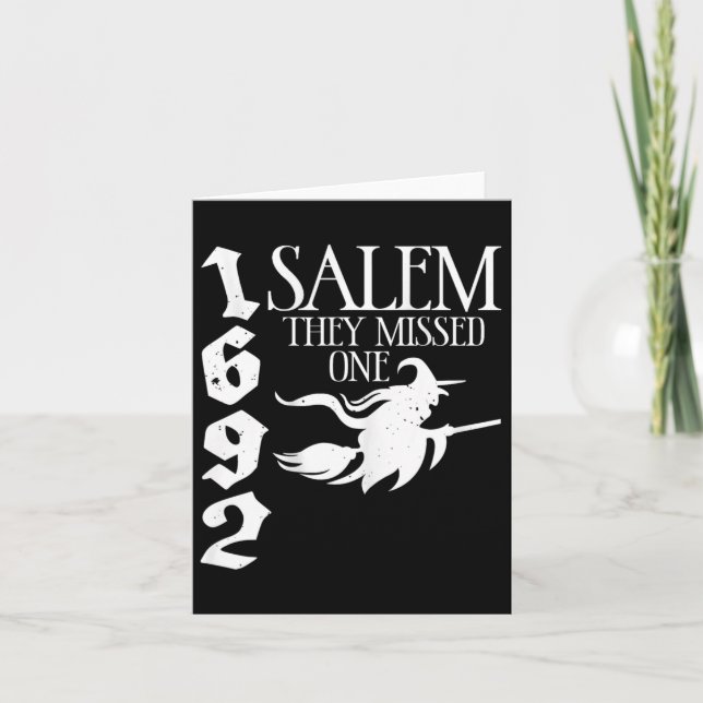 Carte Salem sorcière rétro 1692 Ils ont manqué une sorci (Devant)