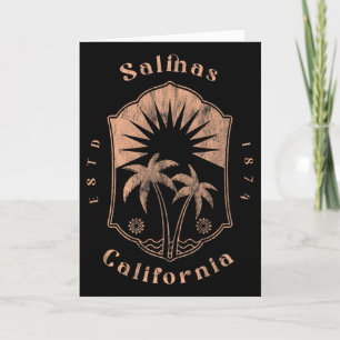 Carte Salinas Californie Rétro Surfeur Plage Vintage