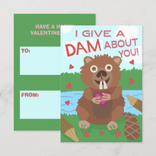 Carte Salle de classe drôle d'école d'enfants de castor