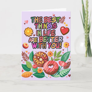 Carte Salle de classe Saint-Valentin Boho Donuts et fleu