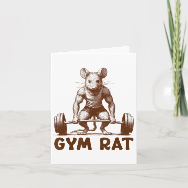 Carte Salle De Fitness Rat Fitness Bodybuilding Amusant  (Devant)