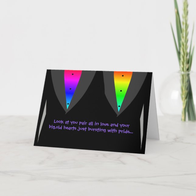 Carte Salles avec Coeur Aglow avec Fierté - Mariage gay (Devant)