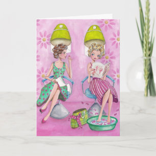 Carte Salon de Beauté Rose Élégant Accueil Féminin