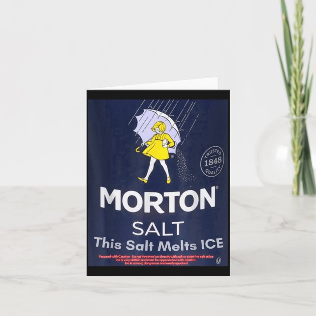 Carte Salt melts ice morton salt girl with umbrella  (Devant)