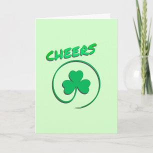 Carte Salue Clover Shamrock tout fin blanc