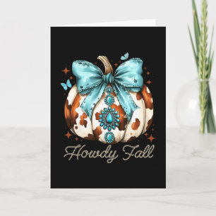 Carte Salut Automne Occidental Saison Citrouille Feuille