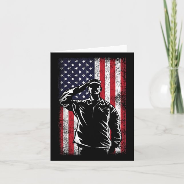 Carte Salut du drapeau américain Memorial Day  (Devant)