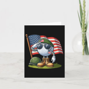 Carte Salut Golf Américain Drapeau Usa JournéE De MéMori