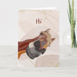 Carte Salut Penser à vous Drôle Cheval En vous regardant