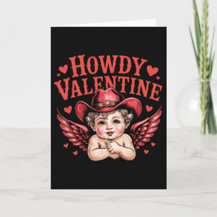 Carte Salut Saint-Valentin Cowboy Cupidon Western Rodeo